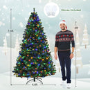 7.5 Feet Pre-Lit Artificial Spruce Christmas Tree with 550 Multicolor Lights for Festival by LJGDeals