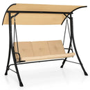 3-Seat Outdoor Porch Swing with Adjustable Canopy and Padded Cushions by LJGDeals