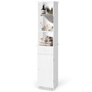 Bathroom Tall Freestanding Storage Cabinet with Open Shelves and Drawer-White by LJGDeals