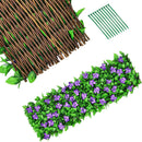 4 Pieces Expandable Faux Ivy Privacy Screen Fence Panel Pack with Flower by LJGDeals