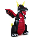 8 Feet Halloween Inflatable Fire Dragon Decoration with LED Lights by LJGDeals