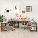 Industrial L-Shaped Corner Computer Desk Office Workstation with Storage Shelves by LJGDeals