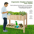 47 Inch Wooden Raised Garden Bed with Bottom Shelf and Bed Liner by LJGDeals