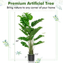 5 Feet Artificial Tree Faux Monstera Deliciosa Plant for Home Indoor and Outdoor by LJGDeals