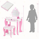 2-in-1 Toddler Vanity Set with Detachable Top & Cute Flower Patterns-White by LJGDeals