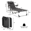 Beach Folding Chaise Lounge Recliner with 7 Adjustable Position by LJGDeals