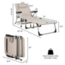 Beach Folding Chaise Lounge Recliner with 7 Adjustable Position by LJGDeals