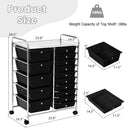 15-Drawer Utility Rolling Cart with Drawers Multi-Use Storage-Icecream Multicolor by LJGDeals