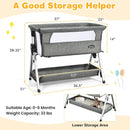 Adjustable Baby Bedside Crib with Large Storage by LJGDeals