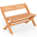 2-Person Indonesia Teak Wood Folding Outdoor Benches with Slatted Seat by LJGDeals