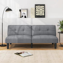 Convertible Folding Futon Sofa Bed with 6-Position Adjustable Backrest-Gray by LJGDeals