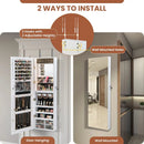 Wall Mounted Jewelry Cabinet with 3-Color Lights by LJGDeals