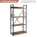 4 -Tier Industrial Open Storage Bookshelf-Coffee by LJGDeals