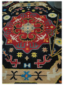 Wool Hand-Knotted Mamluk Traditional Rug - Black Maroon Beige