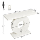 Modern Console Table 40" Wood Sofa Table with Geometric Base