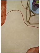 Maze Custom Made Modern Design Beige Hand Tufted Wool Rug