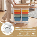 10-Drawer Rolling Cart with Wooden Tabletop and Lockable Wheels for Office by LJGDeals