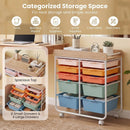 10-Drawer Rolling Cart with Wooden Tabletop and Lockable Wheels for Office by LJGDeals
