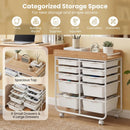 10-Drawer Rolling Cart with Wooden Tabletop and Lockable Wheels for Office by LJGDeals
