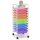10 Drawer Rolling Storage Cart Organizer with 4 Universal Casters-Macaron Multicolor by DirectDeals