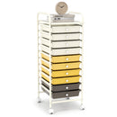 10 Drawer Rolling Storage Cart Organizer with 4 Universal Casters-Macaron Multicolor by DirectDeals