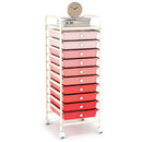 10 Drawer Rolling Storage Cart Organizer with 4 Universal Casters-Macaron Multicolor by DirectDeals