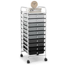 10 Drawer Rolling Storage Cart Organizer with 4 Universal Casters-Macaron Multicolor by DirectDeals
