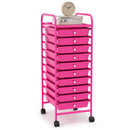 10 Drawer Rolling Storage Cart Organizer with 4 Universal Casters by LJGDeals