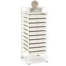 10 Drawer Rolling Storage Cart Organizer with 4 Universal Casters-Macaron Multicolor by DirectDeals