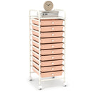 10 Drawer Rolling Storage Cart Organizer with 4 Universal Casters-Macaron Multicolor by DirectDeals
