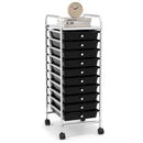 10 Drawer Rolling Storage Cart Organizer with 4 Universal Casters-Macaron Multicolor by DirectDeals