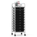 10-Drawer Rolling Storage Cart with Metal Frame and Lockable Universal Wheels by LJGDeals