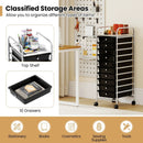 10-Drawer Rolling Storage Cart with Metal Frame and Lockable Universal Wheels by LJGDeals