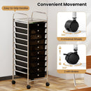 10-Drawer Rolling Storage Cart with Metal Frame and Lockable Universal Wheels by LJGDeals