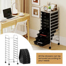 10-Drawer Rolling Storage Cart with Metal Frame and Lockable Universal Wheels by LJGDeals