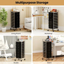 10-Drawer Rolling Storage Cart with Metal Frame and Lockable Universal Wheels by LJGDeals