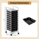 10-Drawer Rolling Storage Cart with Metal Frame and Lockable Universal Wheels by LJGDeals