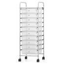 10-Drawer Rolling Storage Cart with Metal Frame and Lockable Universal Wheels by LJGDeals