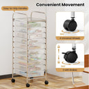 10-Drawer Rolling Storage Cart with Metal Frame and Lockable Universal Wheels by LJGDeals
