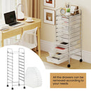 10-Drawer Rolling Storage Cart with Metal Frame and Lockable Universal Wheels by LJGDeals