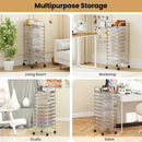 10-Drawer Rolling Storage Cart with Metal Frame and Lockable Universal Wheels by LJGDeals