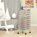 10-Drawer Rolling Storage Cart with Metal Frame and Lockable Universal Wheels by LJGDeals