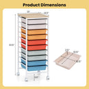 10-Drawer Rolling Storage Cart Mobile Utility Organizer with Wooden Tabletop and Lockable Wheels by LJGDeals