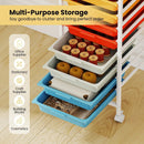 10-Drawer Rolling Storage Cart Mobile Utility Organizer with Wooden Tabletop and Lockable Wheels by LJGDeals