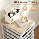 10-Drawer Rolling Storage Cart Mobile Utility Organizer with Wooden Tabletop and Lockable Wheels by LJGDeals