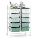 10-Drawer Rolling Storage Cart-Black by DirectDeals