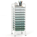 10 Drawer Rolling Storage Cart Organizer with 4 Universal Casters-Macaron Multicolor by DirectDeals