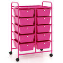 10-Drawer Rolling Storage Cart-Black by DirectDeals