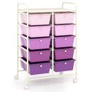 10-Drawer Rolling Storage Cart-Black by DirectDeals