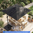 10 FT Cantilever Patio Umbrella with Solar LED Lights for Pool and Garden by DirectDeals